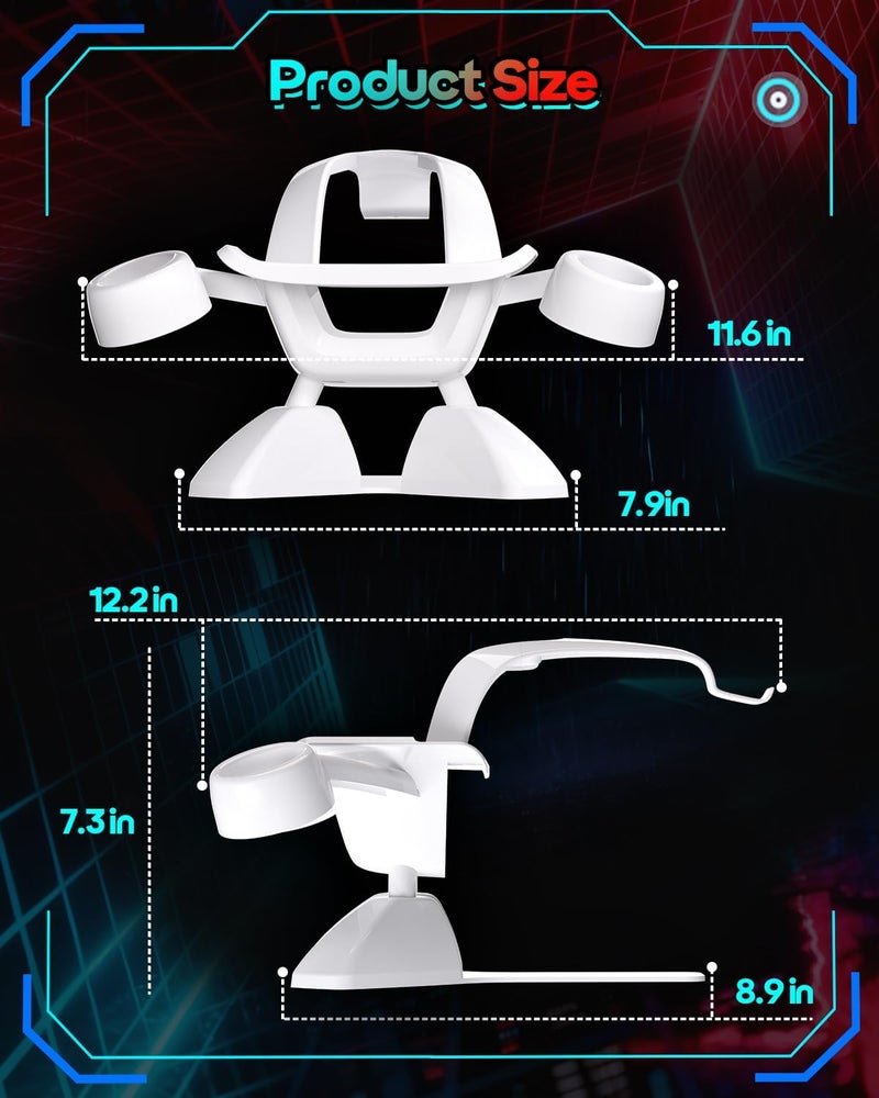 Nargos Stand for Meta Quest 2/ Oculus Quest 3, VR Stand Headset Display Holder Storage Accessories, Organizer Headsets & Touch Controllers - Image 3